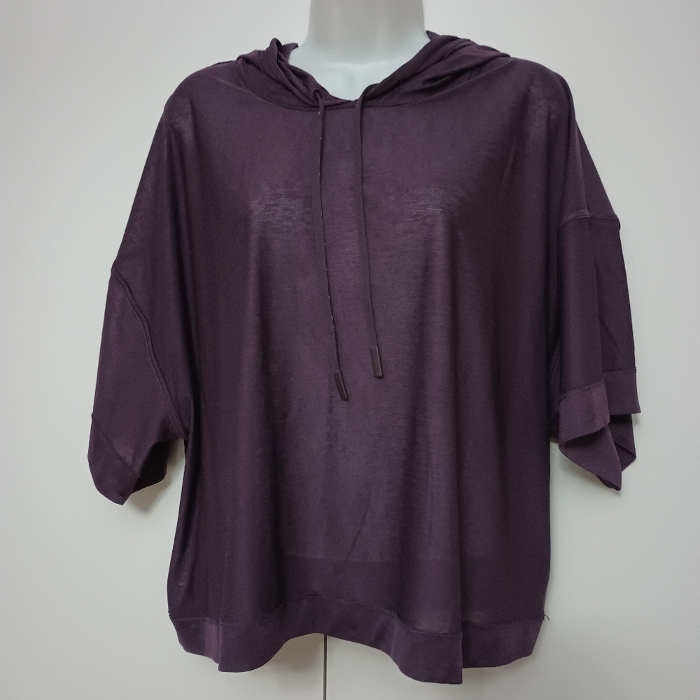 ATHLETA Vapor Hooded Cropped T shirt